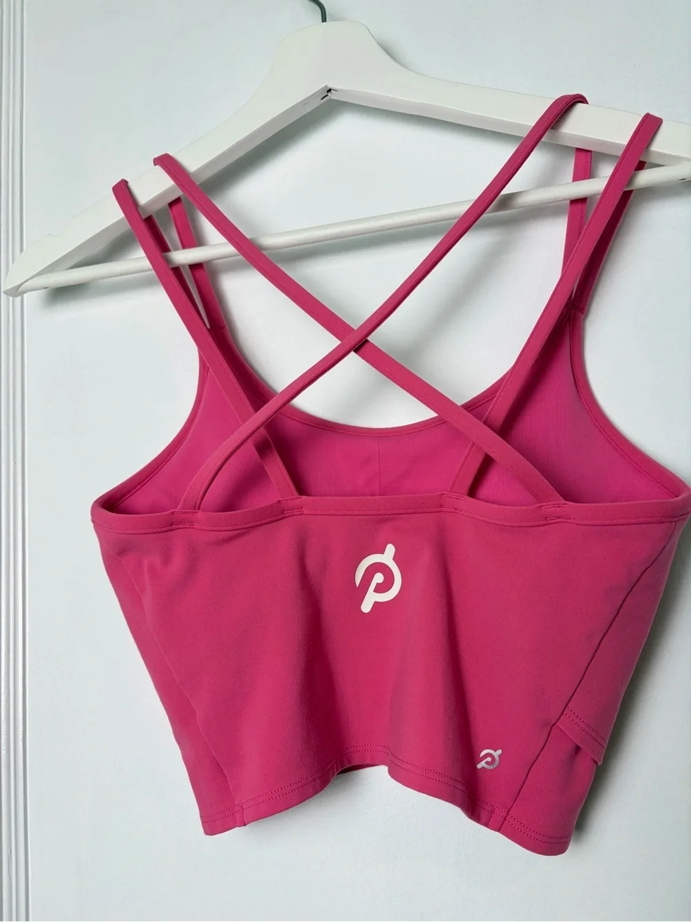 Peloton Bubblegum Pink Cadent Strappy Longline Sports Bra Crop Tank Top Athletic